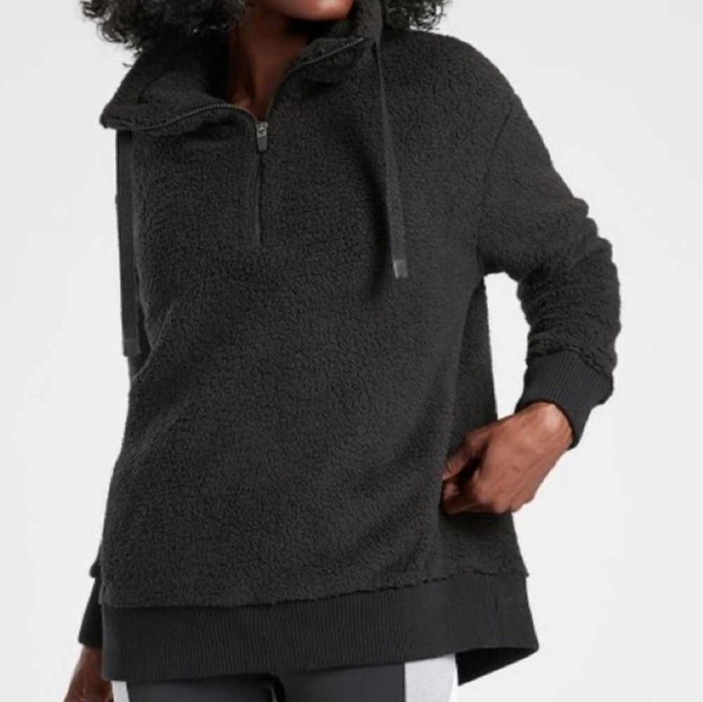 ATHLETA Talus pull over half zip Sherpa fleece sweatshirt